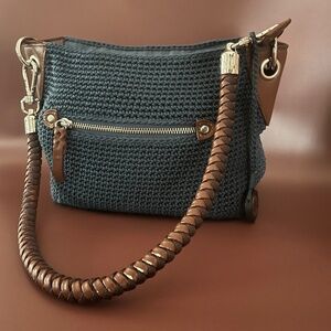 The Sak Indigo crochet shoulder bag